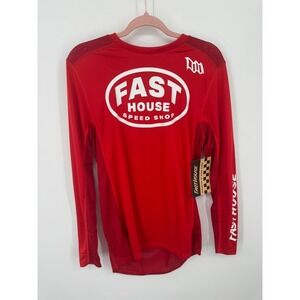 Fasthouse Grindhouse Air-Cooled Ramble Jersey Mens S Red Long Sleeve Biker NWT